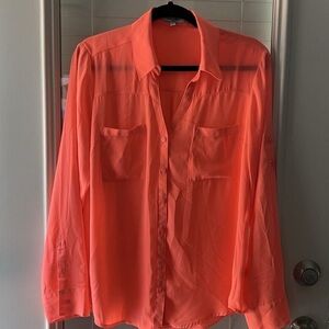 Express Notched Collar Button Down Shirt